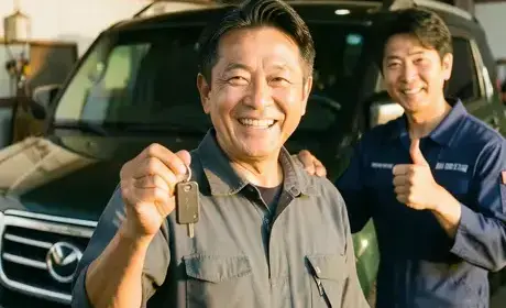 鍵を受け取るお客様